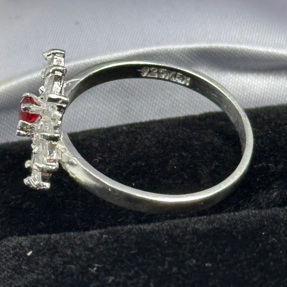 Vintage Mexico 925 Sterling Silver Flower Cluster Ring Size 8.5 - Picture 5 of 8